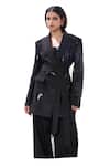 Sahil Kochhar_Black Suiting Embellished Applique Lapel Collar Polina Sequin Jacket _Online_at_Aza_Fashions