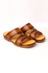 Buy_Nauvab_Brown Plain Arba Baksua Brogue Sandals _at_Aza_Fashions