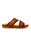 Nauvab_Brown Plain Arba Baksua Brogue Sandals _Online_at_Aza_Fashions