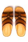 Shop_Nauvab_Brown Plain Arba Baksua Brogue Sandals _at_Aza_Fashions
