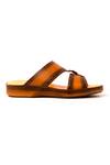 Nauvab_Brown Plain Arba Baksua Brogue Sandals _Online_at_Aza_Fashions