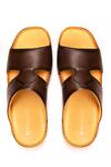 Shop Nauvab Brown Plain Leather Arba Minar Sandals at Aza Fashions Shop_Nauvab_Brown Plain Leather Arba Minar Sandals _at_Aza_Fashions