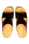 Shop_Nauvab_Black Plain Arba Brogue Sandals _at_Aza_Fashions