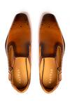 Shop_Nauvab_Brown Plain Leather Bagh Brogue Shoes _at_Aza_Fashions