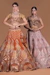 Sidhaarth & Disha_Pink Blouse Raw Silk Embroidery Gota Queen Fleur And Zari Lehenga Set _at_Aza_Fashions