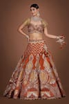 Buy_Sidhaarth & Disha_Orange Blouse Raw Silk Embroidery Gota Wildbloom And Zari Lehenga Set _Online_at_Aza_Fashions