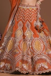 Sidhaarth & Disha_Orange Blouse Raw Silk Embroidery Gota Wildbloom And Zari Lehenga Set _at_Aza_Fashions