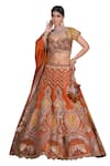 Buy_Sidhaarth & Disha_Orange Blouse Raw Silk Embroidery Gota Wildbloom And Zari Lehenga Set 