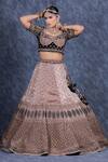 Sidhaarth & Disha_Pink Blouse And Dupatta Velvet Embroidery Phool & Sequin Bridal Lehenga Set_at_Aza_Fashions