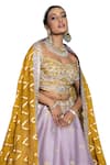 Sidhaarth & Disha_Purple Blouse And Lehenga Raw Silk Embroidery Aari Sweetheart Kamal Bagh Set _Online_at_Aza_Fashions