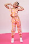 Buy_PNK Isha Arora (Pink)_Pink Cotton Floral Pattern Crop Top With Pant  