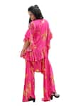 Shop_Foram Patel_Pink Natural Crepe Embroidered Cowrie Shell Blunt V Neckline Kurta Pant Set 