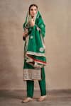 Stotram_Emerald Green Kurta And Pant Pure Silk Embroidered Dori Sequined Set _at_Aza_Fashions