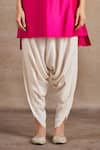 Stotram_Fuchsia Kurta Pure Silk Embroidered Dori Round High-low With Tulip Pant _at_Aza_Fashions