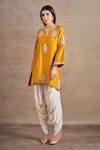Stotram_Yellow Kurta Pure Silk Embroidered Dori Butti With Tulip Pant _at_Aza_Fashions