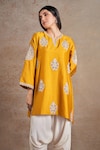 Shop_Stotram_Yellow Kurta Pure Silk Embroidered Dori Butti With Tulip Pant 