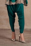 Buy_Stotram_Emerald Green Kurta Pure Silk Embroidered Scalloped With Tulip Pant _Online_at_Aza_Fashions
