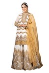 Buy_Sidhaarth & Disha_Ivory Kurta And Sharara Georgette Embroidery Dori Chevron Zari Gullista Set_Online_at_Aza_Fashions