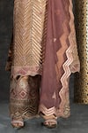 Buy_Sidhaarth & Disha_Gold Kurta And Palazzo Crush Silk Embroidery Dori Chevron Taj Set _Online_at_Aza_Fashions