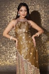 Shop_Sidhaarth & Disha_Green Kurta And Salwar Shimmer Floral Butti Gota Embellished Set _Online_at_Aza_Fashions