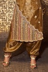 Sidhaarth & Disha_Green Kurta And Salwar Shimmer Floral Butti Gota Embellished Set _at_Aza_Fashions