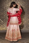 Shop_Sidhaarth & Disha_Pink Kurta And Sharara Shimmer Chiffon Embroidered Dori Chevron Thread Set_at_Aza_Fashions