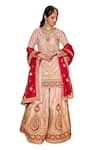 Buy_Sidhaarth & Disha_Pink Kurta And Sharara Shimmer Chiffon Embroidered Dori Chevron Thread Set_Online_at_Aza_Fashions
