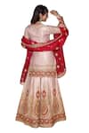 Shop_Sidhaarth & Disha_Pink Kurta And Sharara Shimmer Chiffon Embroidered Dori Chevron Thread Set_Online_at_Aza_Fashions