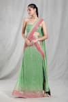 Buy_Naintara Bajaj_Multi Color Cotton-poly Embroidered Sequin Ombre Pre-draped Saree With Blouse_at_Aza_Fashions