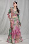 Buy_Naintara Bajaj_Multi Color Cotton-poly Digital Printed Abstract Pattern Notched Sequin Jacket_at_Aza_Fashions