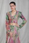 Buy_Naintara Bajaj_Multi Color Cotton-poly Digital Printed Abstract Pattern Notched Sequin Jacket_Online_at_Aza_Fashions