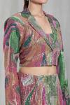 Shop_Naintara Bajaj_Multi Color Cotton-poly Digital Printed Abstract Pattern Notched Sequin Jacket_Online_at_Aza_Fashions