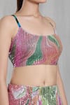 Shop_Samyukta Singhania_Multi Color Cotton-poly Digital Printed Abstract Sequin Skirt And Blouse Set _Online_at_Aza_Fashions