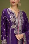 Shop Gopi Vaid Purple Chiffon Embroidery Split V-neck Gol Amaya Kurta Palazzo Set Online at Aza Fashions Shop_Gopi Vaid_Purple Chiffon Embroidery Split V-neck Gol Amaya Kurta Palazzo Set _Online_at_Aza_Fashions