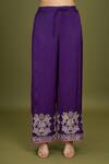 Gopi Vaid Purple Chiffon Embroidery Split V-neck Gol Amaya Kurta Palazzo Set at Aza Fashions Gopi Vaid_Purple Chiffon Embroidery Split V-neck Gol Amaya Kurta Palazzo Set _at_Aza_Fashions