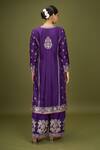 Shop Gopi Vaid Purple Chiffon Embroidery Split V-neck Gol Amaya Kurta Palazzo Set at Aza Fashions Shop_Gopi Vaid_Purple Chiffon Embroidery Split V-neck Gol Amaya Kurta Palazzo Set _at_Aza_Fashions