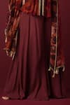 Buy_SONIA BADERIA_Maroon Peplum Top And Dupatta Chiffon Printed Floral Embroidered Sharara Set _Online_at_Aza_Fashions