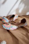 House of Kosha_Multi Color Sequins Mystic Jungle Hand Embroidered Leather Juttis _at_Aza_Fashions