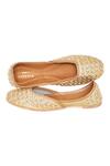 Buy_House Of Kosha_Gold Always Yours Fleur Hand Embroidered Leather Juttis _Online_at_Aza_Fashions
