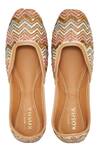 House Of Kosha_Multi Color Kelaya Chevron Hand Embroidered Leather Juttis _Online_at_Aza_Fashions