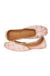 Shop_House Of Kosha_Pink Pearls, Sequins Aurora Hand Embroidered Leather Juttis _Online_at_Aza_Fashions