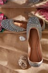 Buy_House of Kosha_Silver Beads Sitara Flora Jaal Embroidered Juttis _Online_at_Aza_Fashions