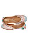 House of Kosha_Multi Color Beads Ocean Drive Chevron Embroidered Juttis _Online_at_Aza_Fashions