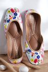 Buy_House Of Kosha_Multi Color Sunshine Blossom Embroidered Leather Juttis _Online_at_Aza_Fashions
