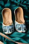 Buy_House Of Kosha_Blue Breeze Embroidered Leather Juttis _at_Aza_Fashions