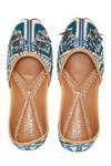 House Of Kosha_Blue Breeze Embroidered Leather Juttis _Online_at_Aza_Fashions