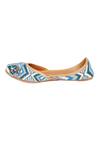 Shop_House Of Kosha_Blue Breeze Embroidered Leather Juttis _Online_at_Aza_Fashions