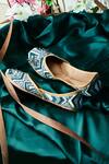 House Of Kosha_Blue Breeze Embroidered Leather Juttis _at_Aza_Fashions