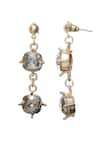 Amoliconcepts_Silver Plated Swarovski Crystal Drop Earrings _Online_at_Aza_Fashions