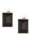 Amoliconcepts_Black Swarovski Studded Earrings _Online_at_Aza_Fashions